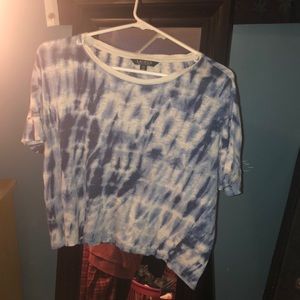 Blue tye dye crop top